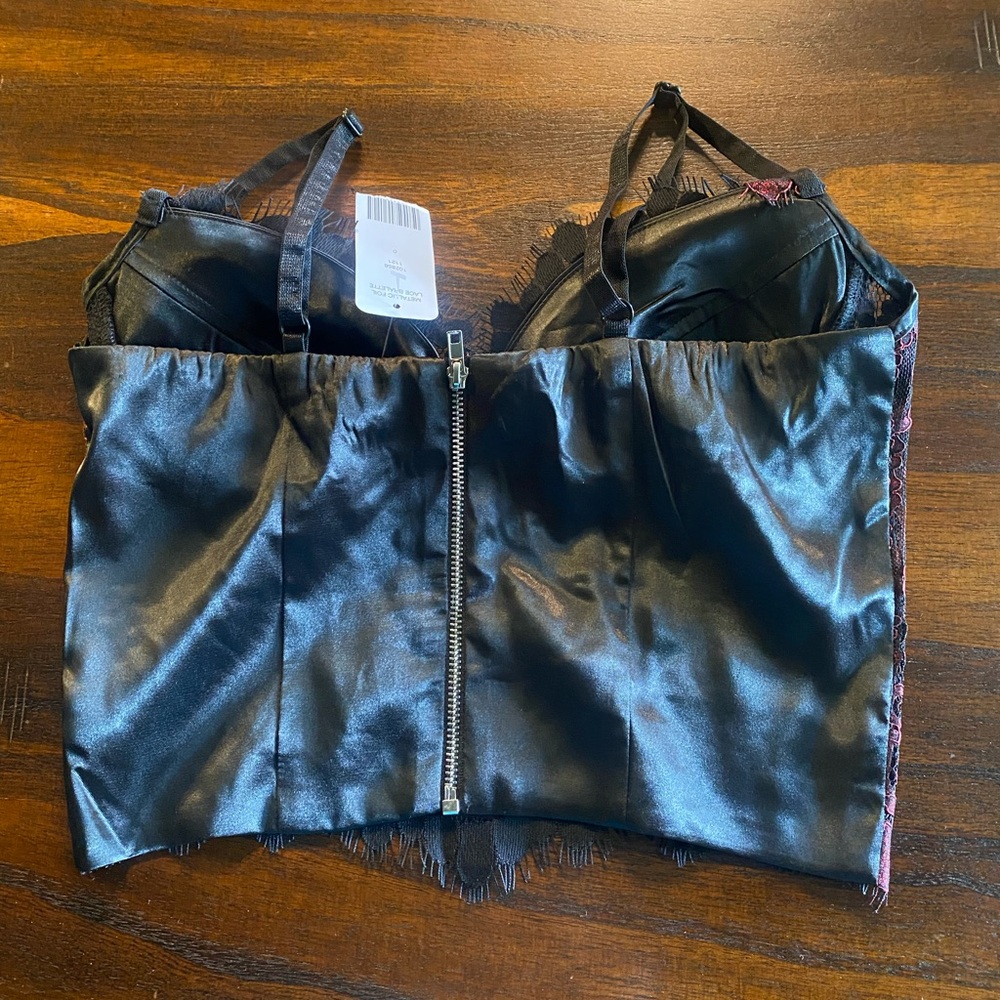 Bebe Black With Red Lace Bralette XS NWT - Picture 2 of 8